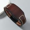 Cowhide Bracelet Retro Men's Wide Leather Watchband Biker Cuff Wristband Bracelet