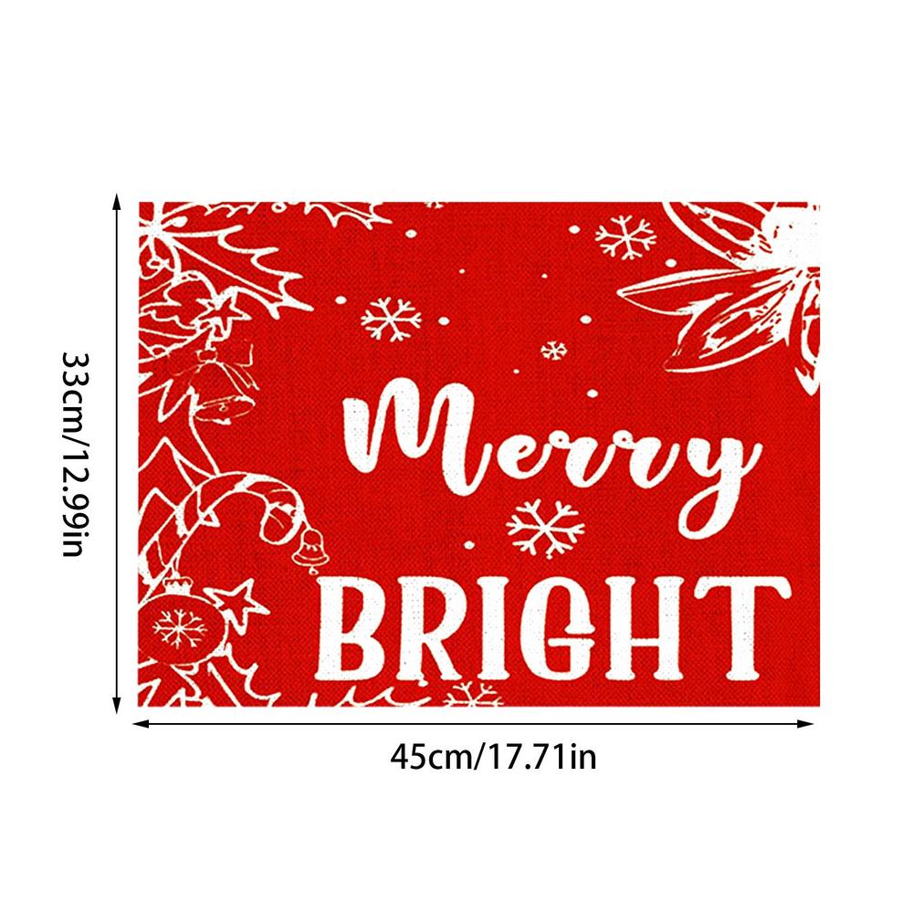 Christmas Coasters Insulated Coasters for Kitchen Decorative Placemats Table Place Mats Christmas Placemats Washable Placemat (Red,45x33cm)