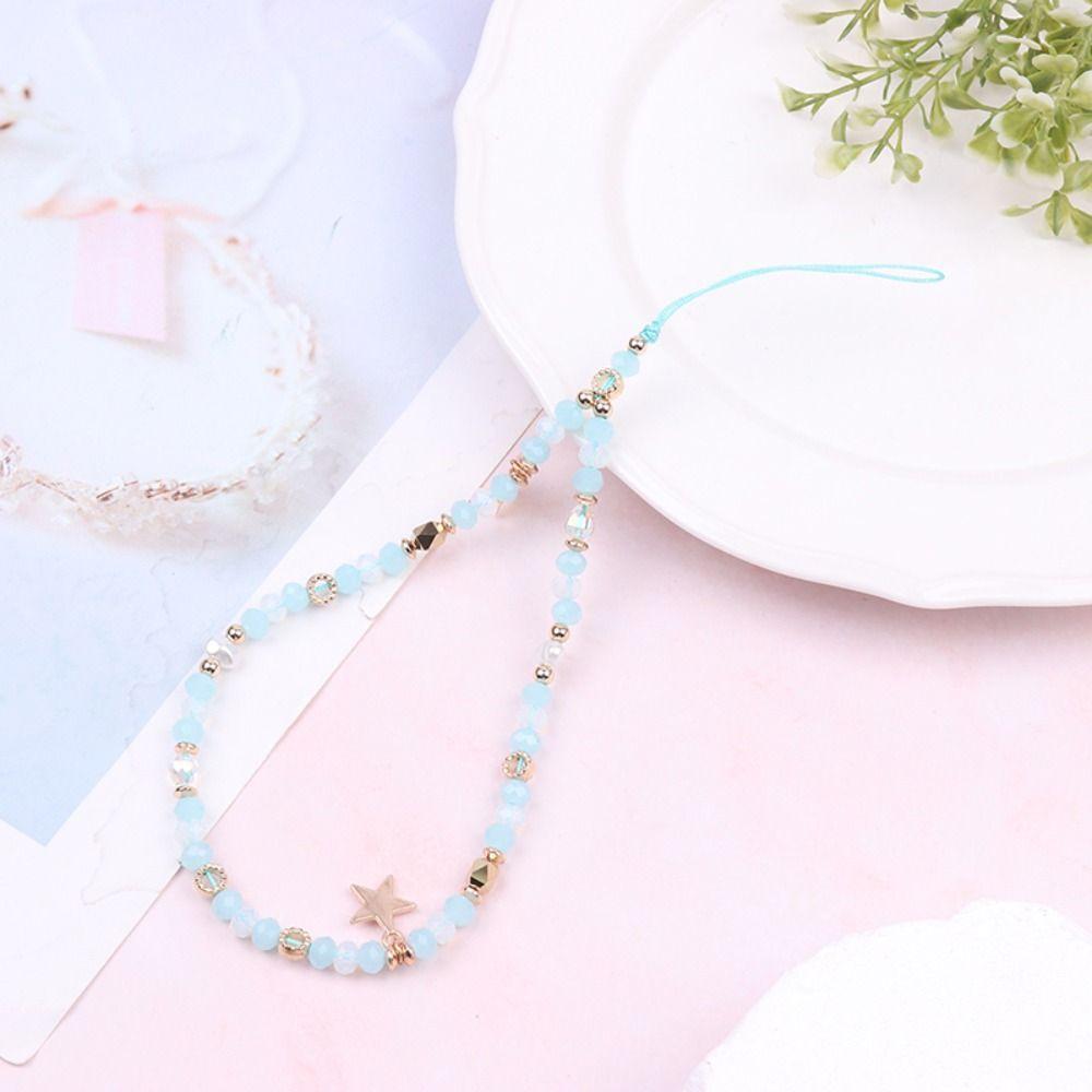 Rope Hanging Rope Charming Five-pointed Star Pendant Beads Chain Mobile Phone Strap Phone Chains