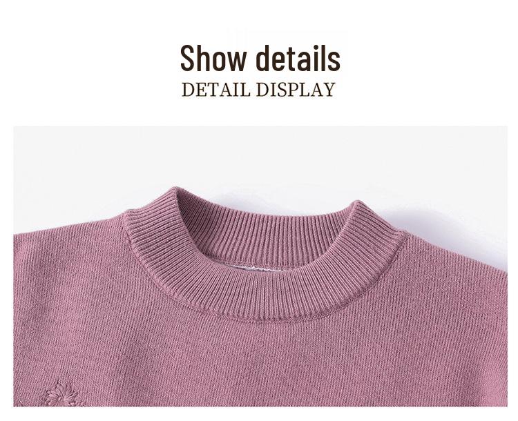 Fleece-Lined Knitted Sweater: Warm Winter Base Layer for Middle-Aged and Elderly Women