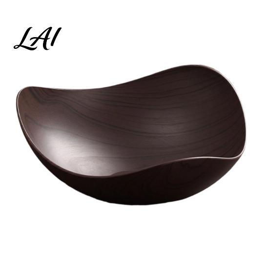 Non-toxic Snack Tray Vintage Wood Grain Fruit Tray Food-Grade Candy Serving Plate Thickened Wear Resistant Nestable Stackable Plate Storage