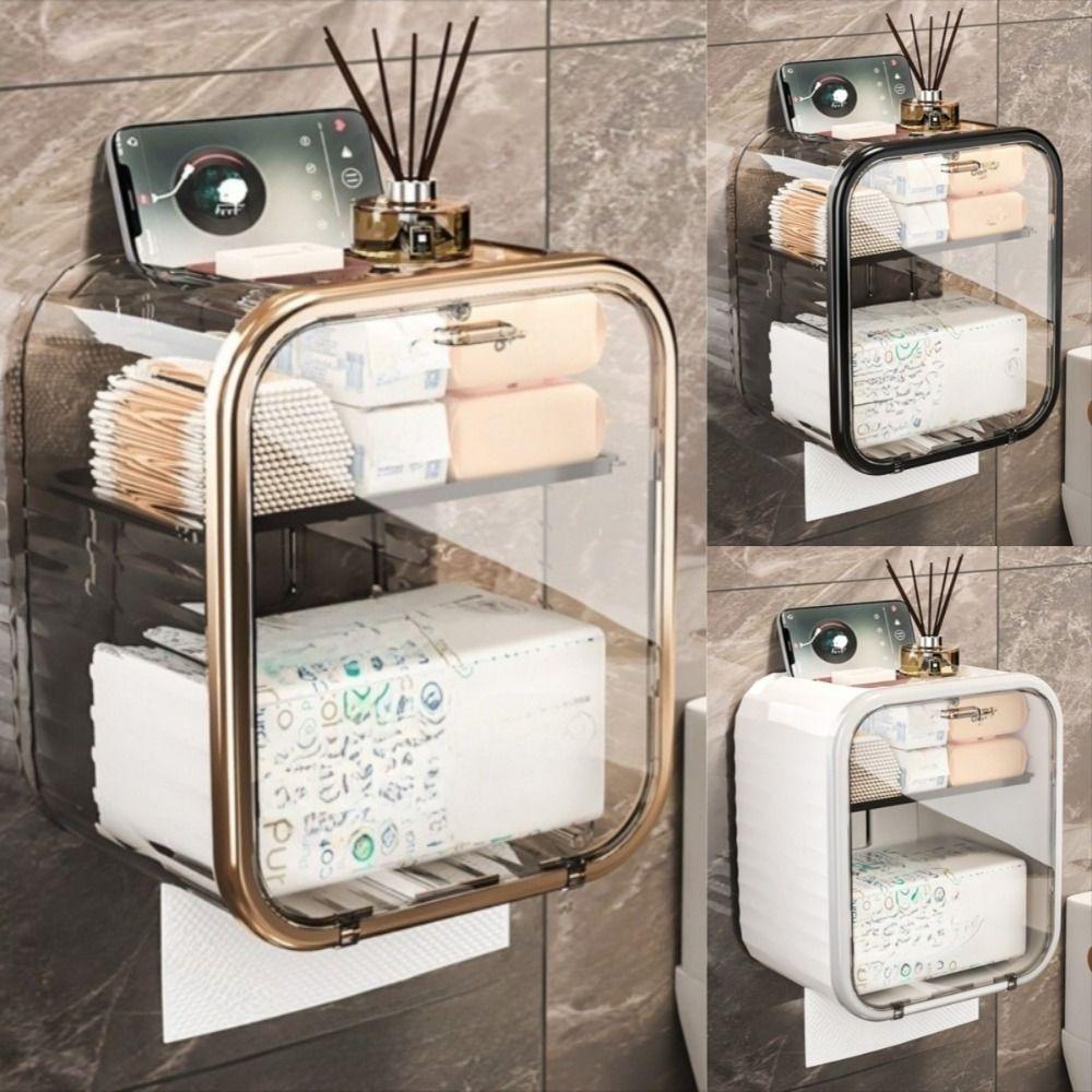 Magnetic 3 in1 Toilet Tissue Box Waterproof Toilet Paper Roll Holder  Kitchen