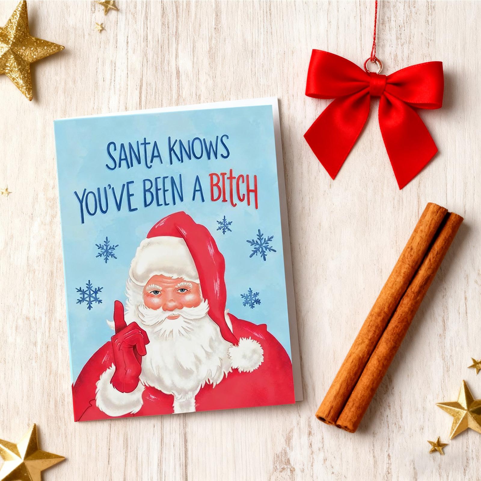 

Грубые рождественские открытки - Взрослый юмор, подарки-приколы с конвертами из крафт-бумаги One Size