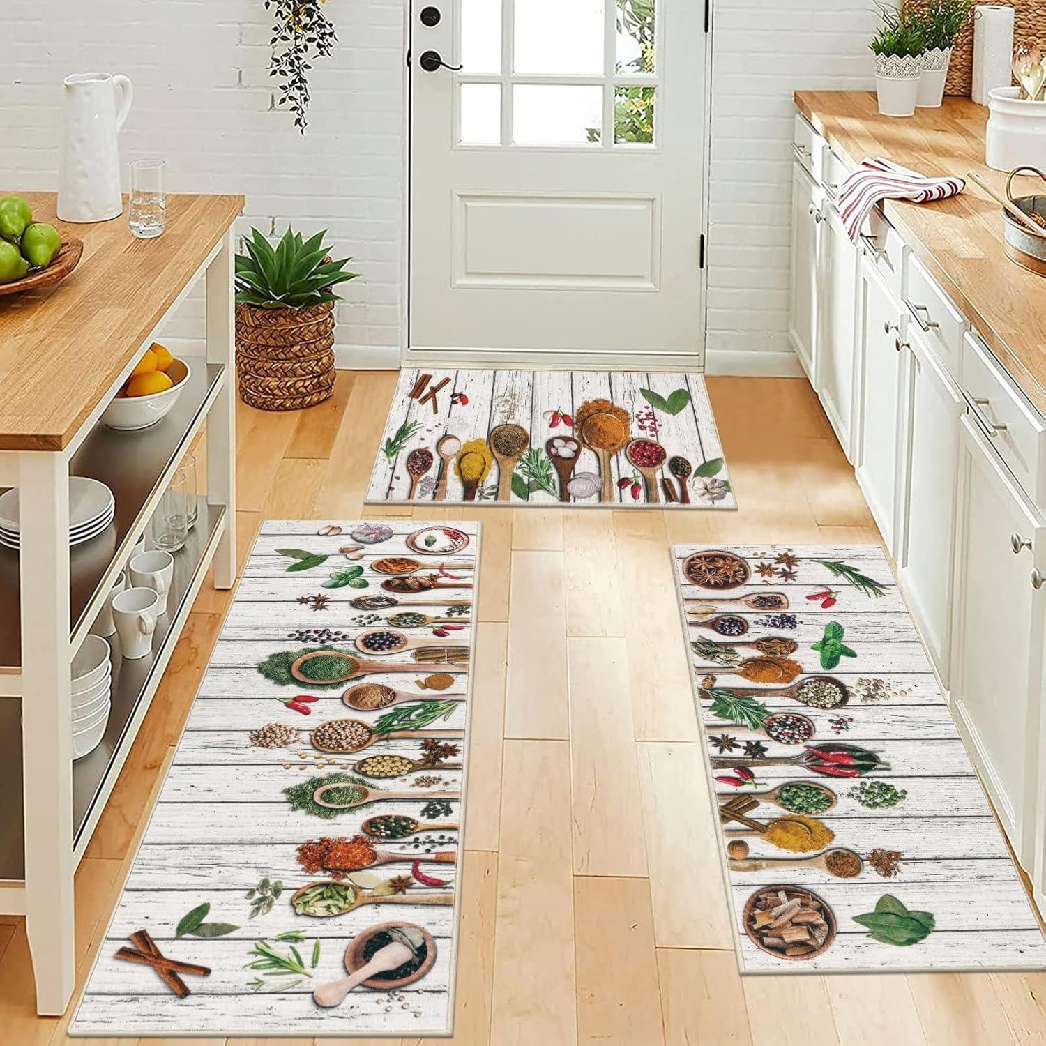 

Кухонный коврик Нескользящий коврик для пола Мягкий Машинная стирка Ковер Удобный Имитация Дерева Домашний Декор Коврики 1pc 50x80cm