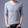 New V-neck Men's Sweater Korean Style Men's Sweater Button Bark Men's Sweater Slim Base Shirt Top