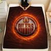 Edmonton Oilers Flannel Blanket, High Quality Comfortable for All Seasons, Home Decor, Warmth and Comfort