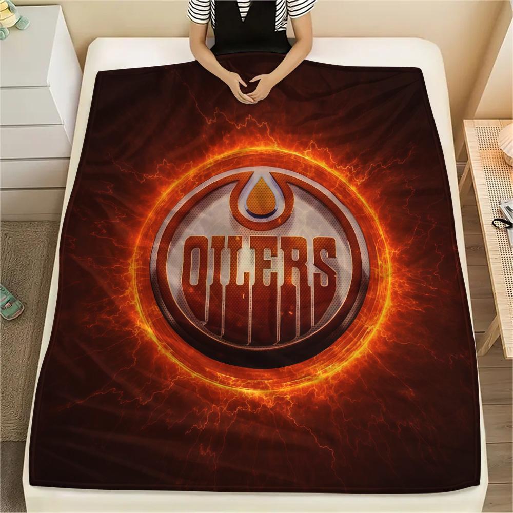 Edmonton Oilers Flannel Blanket, High quality Comfortable for All Seasons, Home Decor, Warmth and Comfort