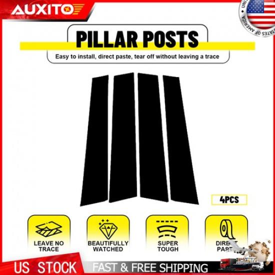 For 2017- Porsche Panamera Pillar Post Covers 4PCS Gloss Black Trim Overlays