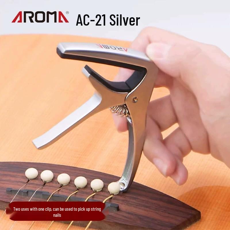 AROMA Guitar Capo AC-11 for Folk and Electric Guitars - Metal Transposer Capo