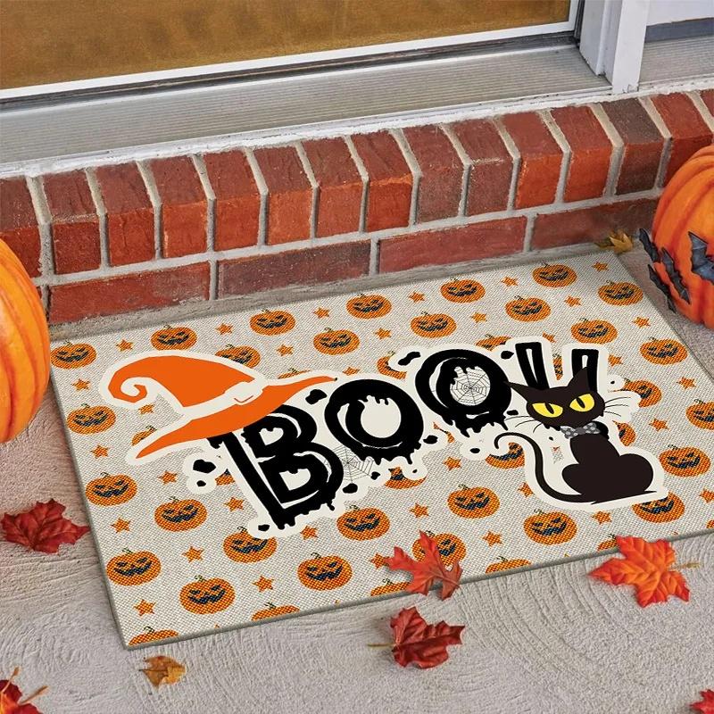 Halloween Autumn Pumpkin Carpets for Living Room Area Bedroom Floor Mat Non-Slip Washable Doormats Home Decoration Rugs