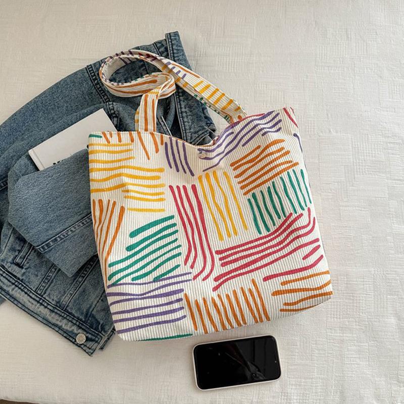 Yogodlns Velkokapacitní kabelka Luxusní značkové kabelky pro ženy Plátěná značková taška přes rameno Dámské tašky Stripe Shopper
