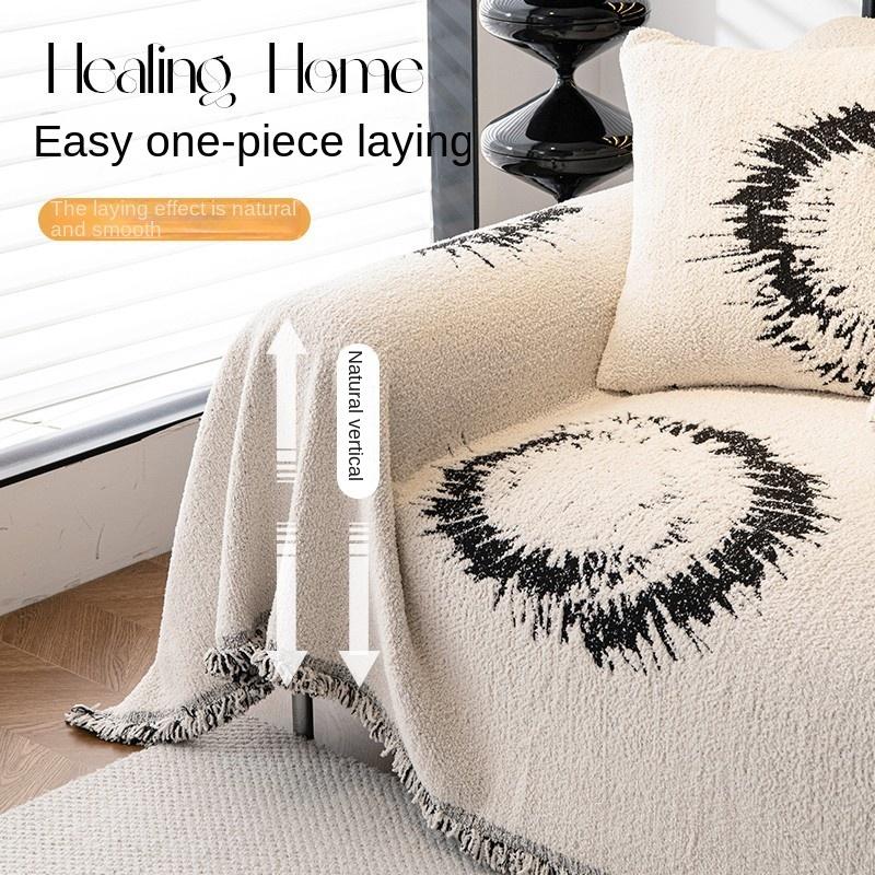 Simple Four Seasons Universal Sofa Cover Towel Sofa Cushion Elastic All Wrapped Cover Cover Winter Plush Non-Slip Sofa Cover