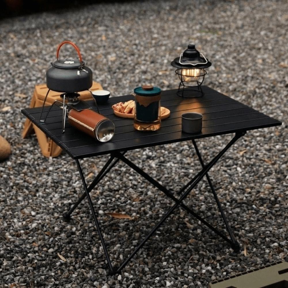 Carbon Steel Alloy Folding Table Slatted Top Reinforced Portable Table Load Bearing X Frame Heavy Duty Outdoor Table