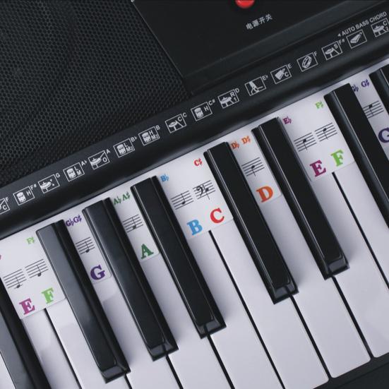 61/88 Tasten Klavieraufkleber Reißfest Waschbar Klebstofffrei Hohe Klebkraft Klarer Druck Klavier
