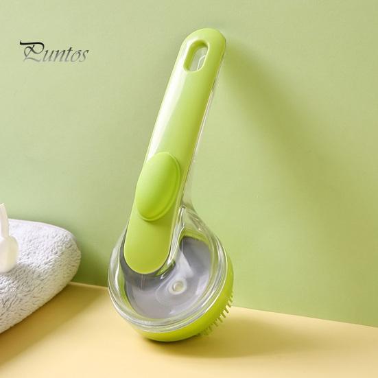 Pet Bath Brush with Soap Shampoo Container Soft Brush Head Dead Skin Loose Fur Removal Dog Cat Bathing Massage Grooming Brush