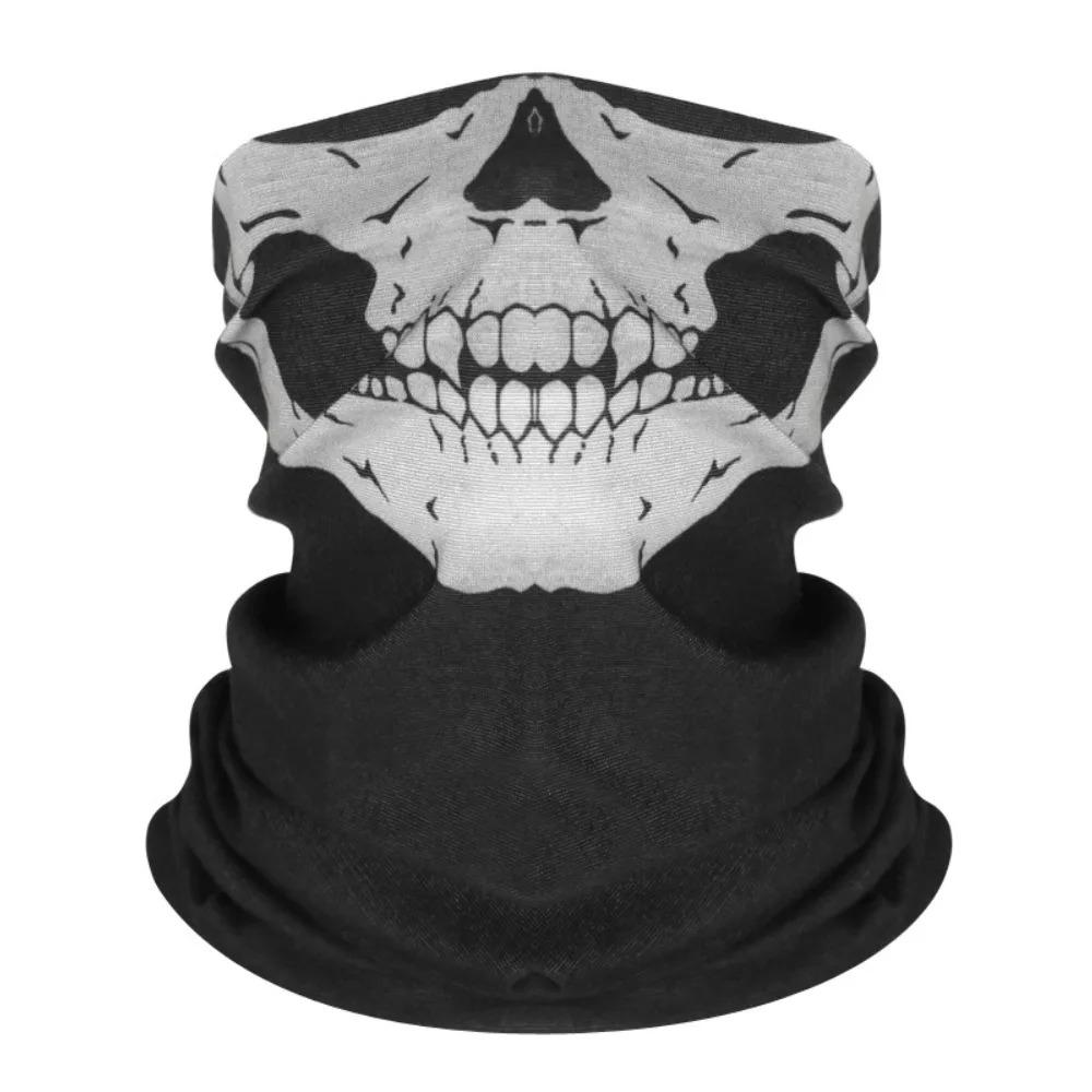 Bicycle Balaclava Full Face Mask Skull Print Motorcycle Full Face Mask Windproof Skiing Head Neck Warmer Helmet Liner