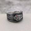 Retro Stainless Steel Men's and Women's Suitable Ring Solid Diamond Snake Ring