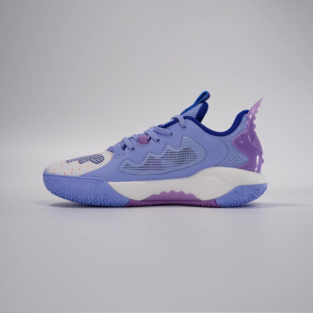 Anta Shock Wave 5 Cushioning, Wear Resistant Low top Basketball Shoes Men's Blue Purple 112511608S-2