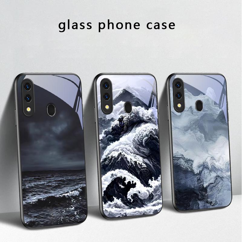 Abstrakte Moderne Wellen Für Samsung Galaxy A30 A31 A32 A33 A34 A35 A42 A30s A20 A25 A26 A51 A56 A54 A72 A73 A70 Glas Handyhülle