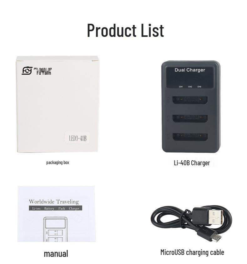 USB Triple Charger for Olympus LI-42B, LI42B, 40B, ENEL10, FUNP45 Camera Batteries