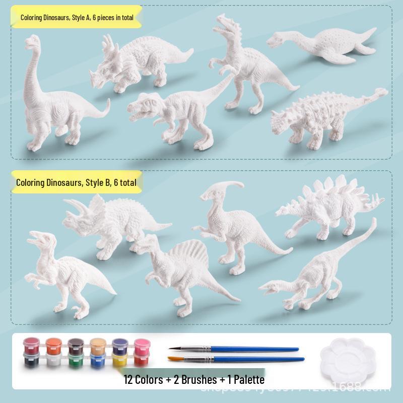 DIY Dinosaur Model Painting Kit for Kids - Creative Graffiti Toy for Boys and Girls