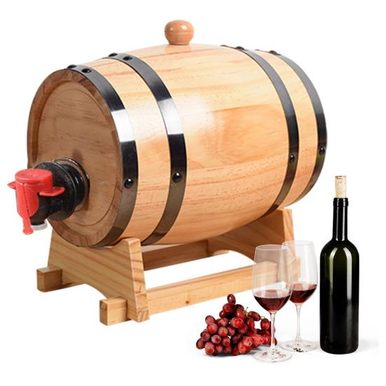 1/1,5/3L Weinfass aus Eiche mit Standhahn, Vintage-Whisky-Reifungsfass-Spender, Holzfass, Heimbar-Dekor
