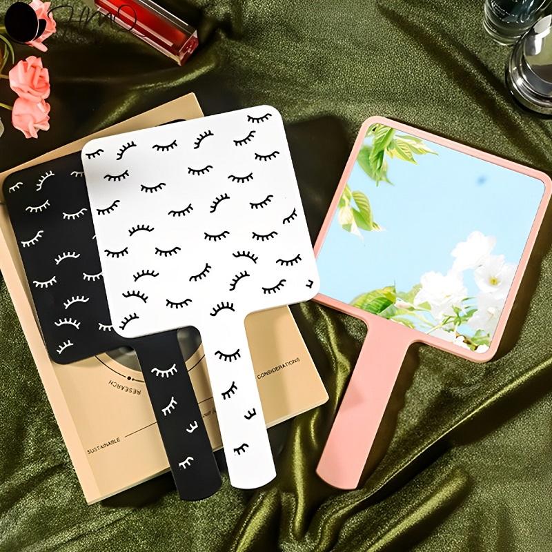 Eyelash Extensions Handheld Mirror Vanity Mirrors Portable Square Eyelash Extension Mirror Women Cosmetic Beauty Salon Supplies