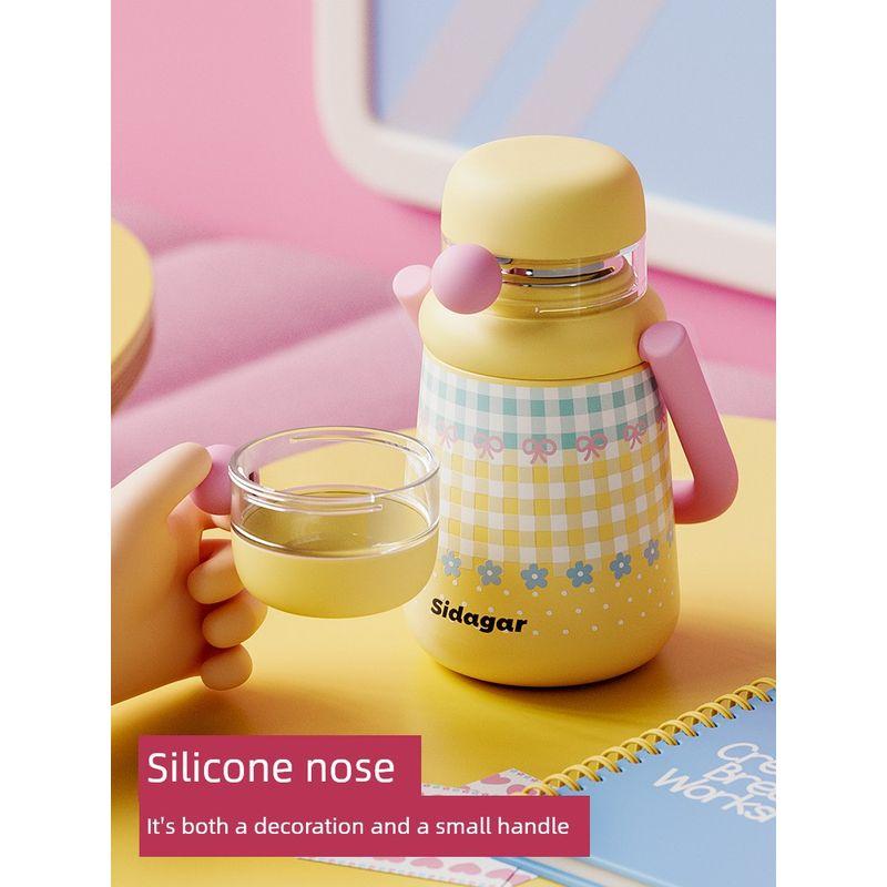 Shida Large Capacity Vacuum Cup Stainless Steel Women Cup Good-looking Student School Portable Straw Water Cup Gift