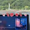 3D Peach Blossom Car Ornament Decoration for Car Dashboard Center Console Electric Scooter Interior Computer Fridge Magnet Stick