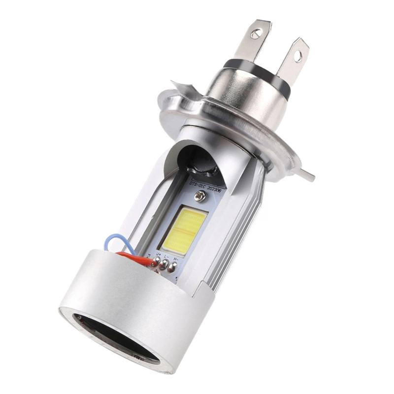 A58X-H4 LED Headlight Bulb Motorcycle Hi/Lo  With Red Angel Eye Daytime Running Light 25W 3000LM Super Bright 6000K