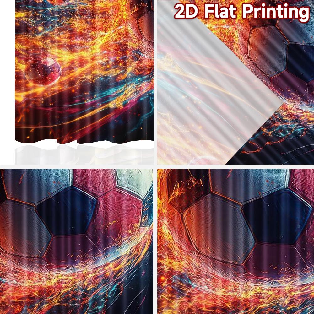 2D flat Photography Backdrop Party Backdrop Fiery Soccer Balls 100% Polyester Family Party Decoration Perfect for Holiday