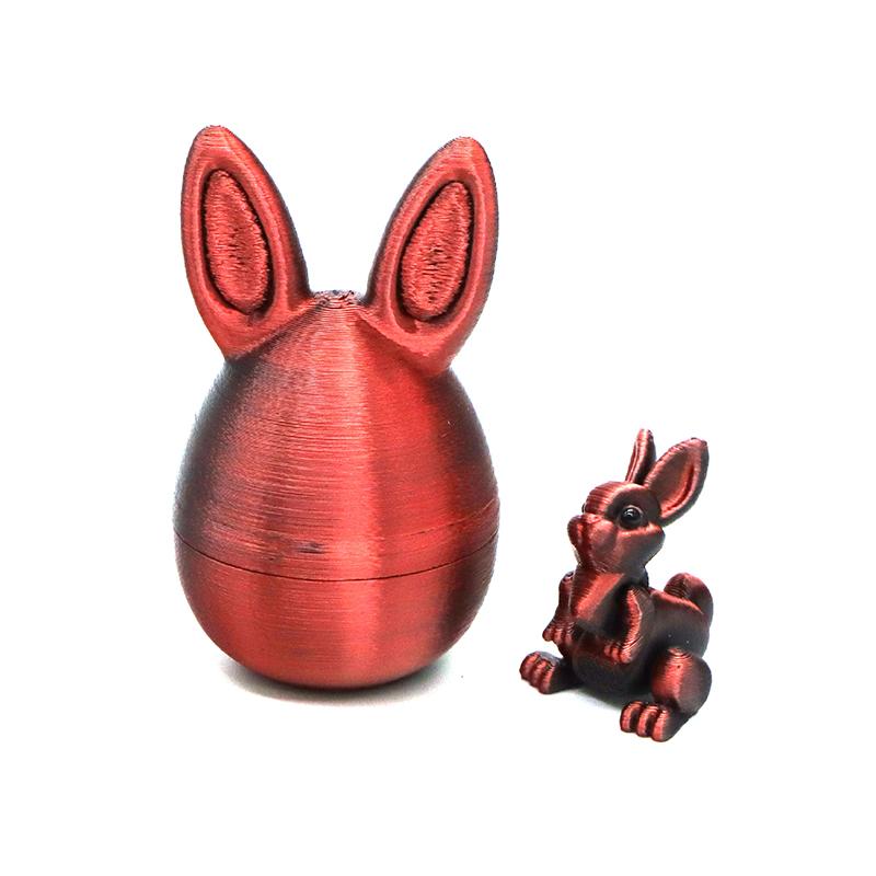 Colorful Rabbit Ear Egg Model 3D Printing Rabbit Egg Creative Easter Desktop Decor Festival Home Decoration Kid New Year Gift