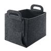 Felt Storage Basket Grey Medium Size Foldable Handles Laundry Room Sundries Organizer Clothing Storage Sundries Organizer