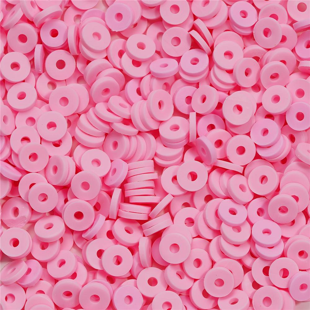 350pcs 6mm Flat Round Polymer Clay Beads Loose Spacer Beads for Jewelry Making DIY Needlework Bracelet Necklace Accessories