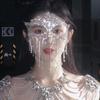 Retro Face Chain Luxury Veil Mask Bohemian Style Tassel Mask  for Women