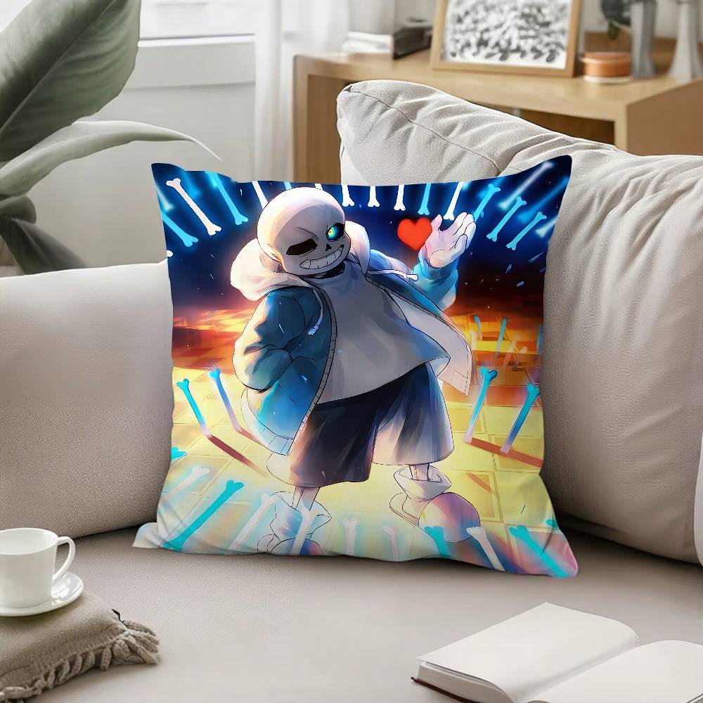 Süße H-Undertale Sans-W Kissenhülle Kissenbezug Weich Süß Dekokissenhülle Für Auto Sofa Kissenbezug Polyester Mit Reißverschluss