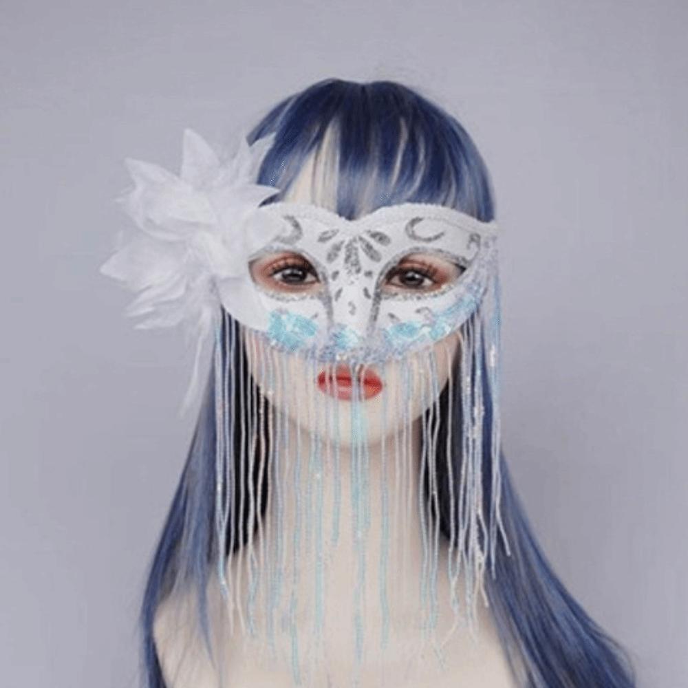 Mysterious Half Face Mask Tassel Design Party Mask Fashion Fox Mask  Masquerade