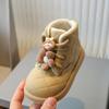 Kinder Mode Stiefel Khaki Farbe Jungen Mädchen Baby Gepolsterte Warme Baumwolle Schuhe Herbst Winter Beige Kinder Baby Kurze Leder stiefel