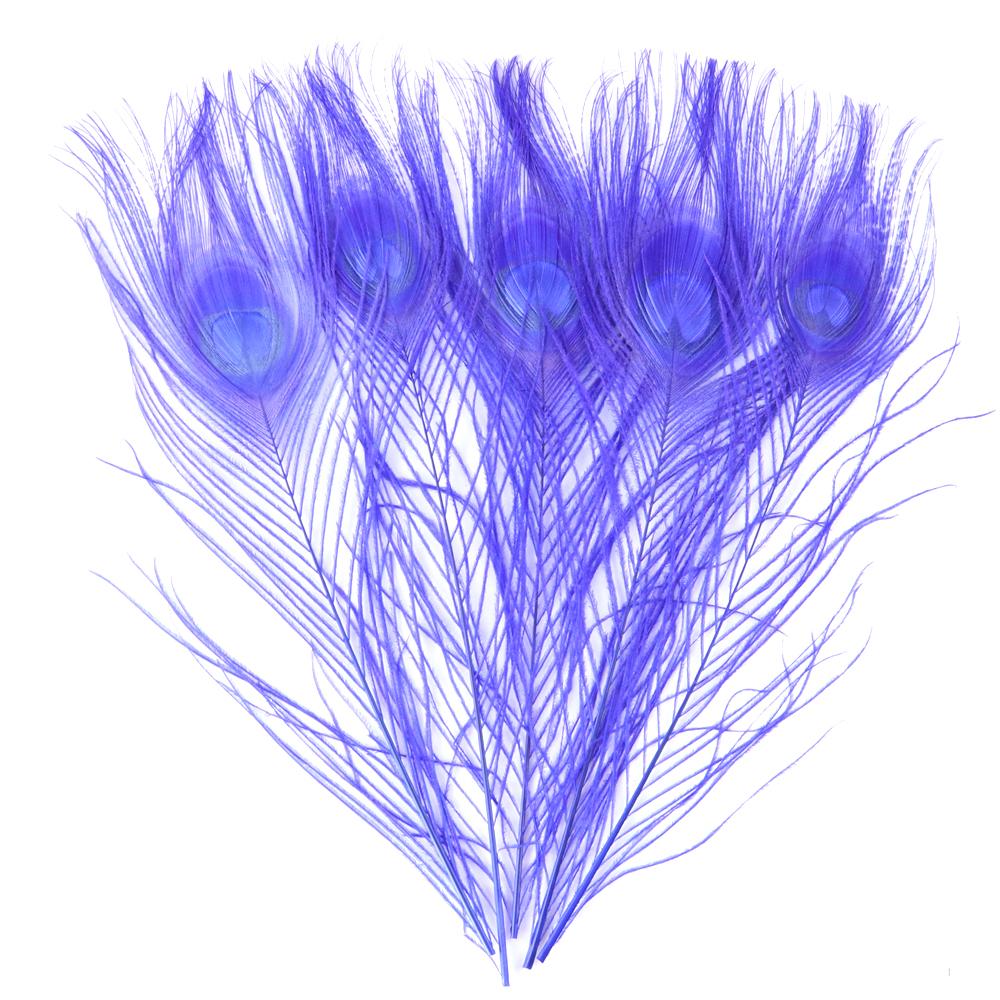 Dyed Peacock Feather 25-30cm for DIY Craft Vases Creative Hat Costume Party Wedding Carnaval Holiday Floral Decoration