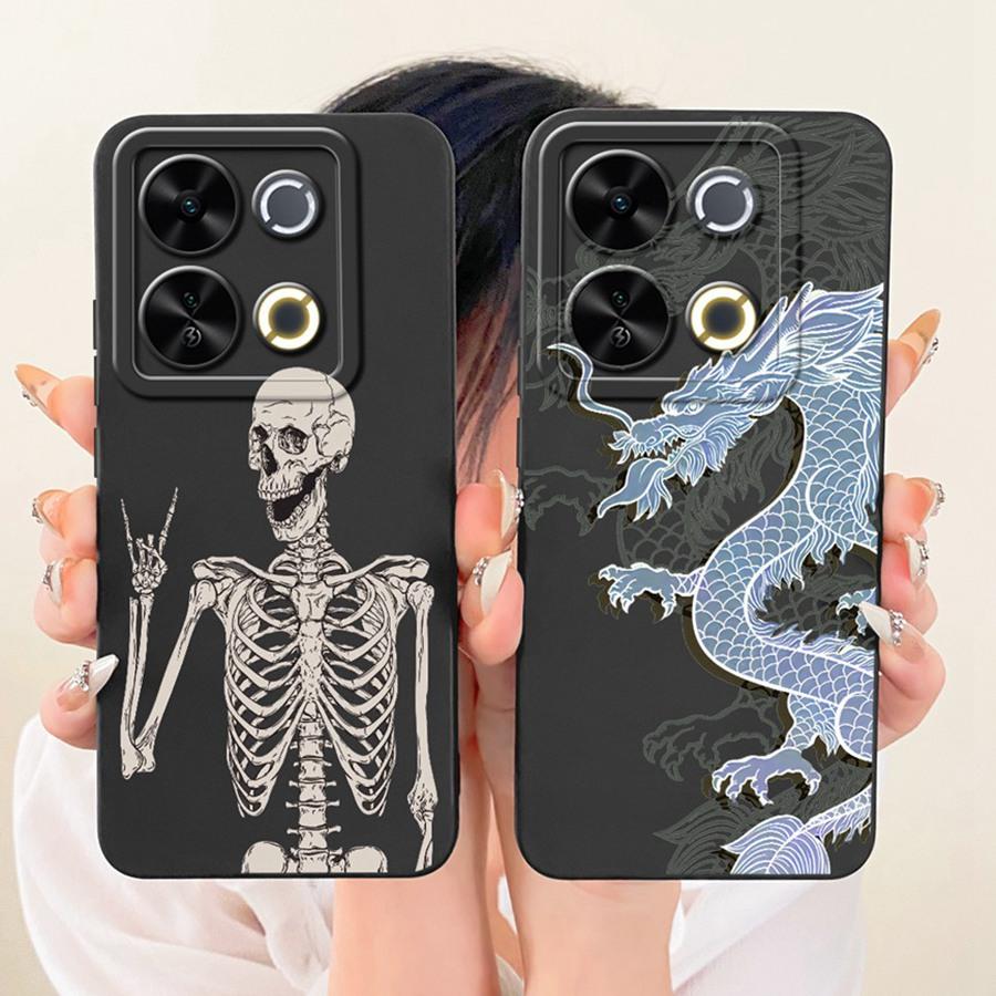 For Itel P65 4G Phone Case Cute Rabbit Painted Liquid Soft Silicone Bumber Shell For Itel P 65 4G Capa P671L Back Cover