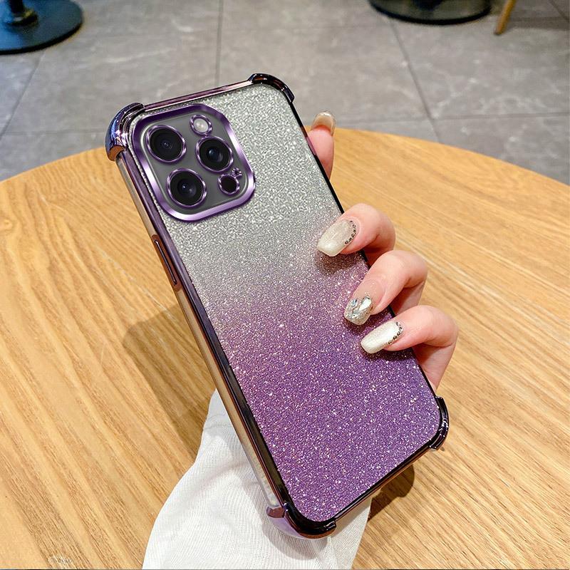 Glitter Luxury Plating Clear Phone Case For Infinix Smart 10 Plus 9 8 7 Four-corner Anti-fall Cover
