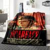 Scarface Movie Poster Flannel Blanket Super Soft Warm Cozy Blanket For Sofa Bed Office Travel Allseason Home Decor Gift