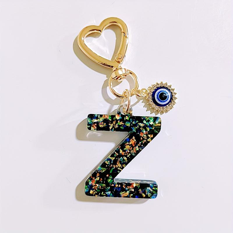 

Black Glazed Stone A To Z Letter Keychain 26 Initials Alphabet Love Tassel Pendant Car Key Chain Women Jewelry Gifts