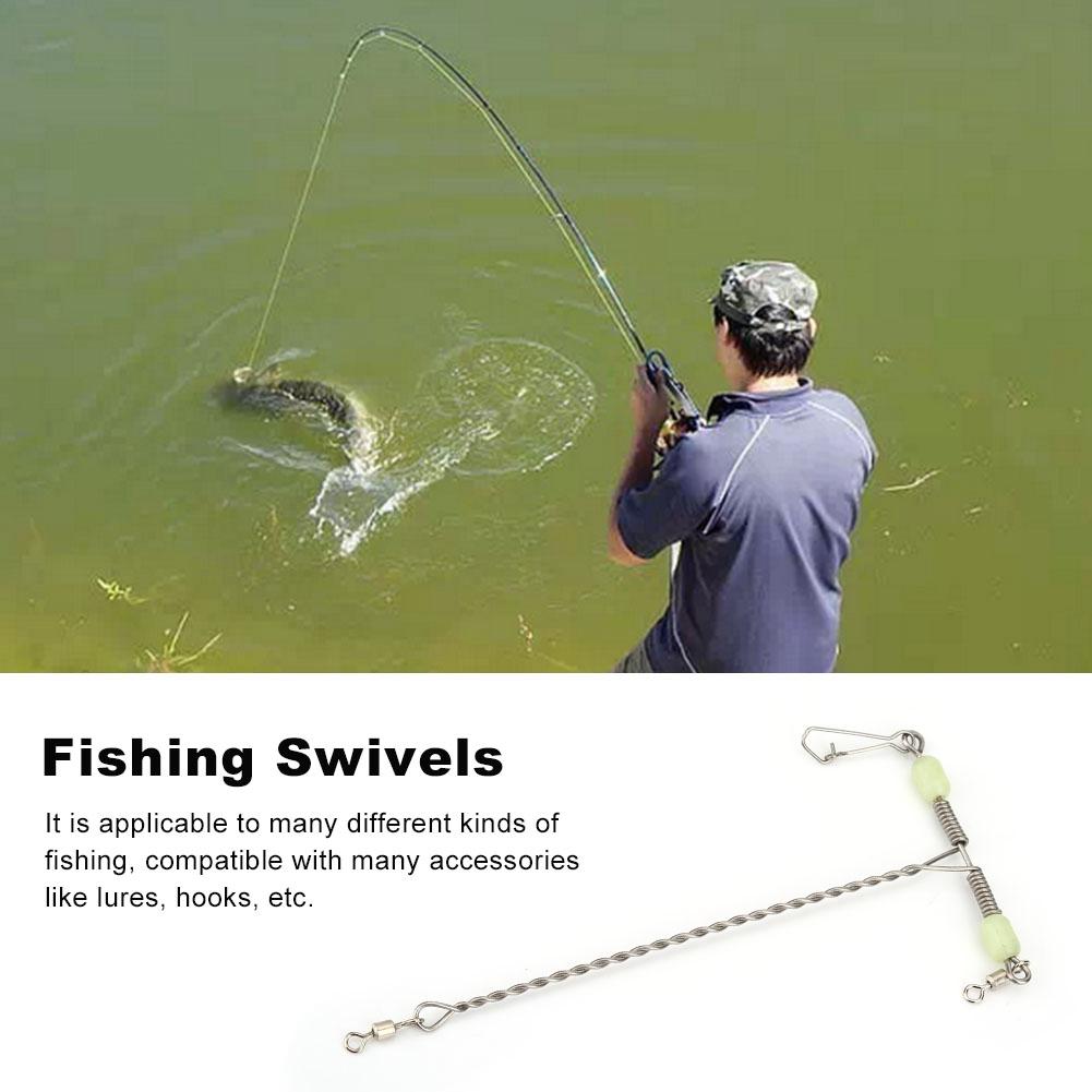 

10 шт. Люмінесцентні кульки з нержавіючої сталі, балансувальна T-форма, поворотна рибальська з’єднувальна снасть