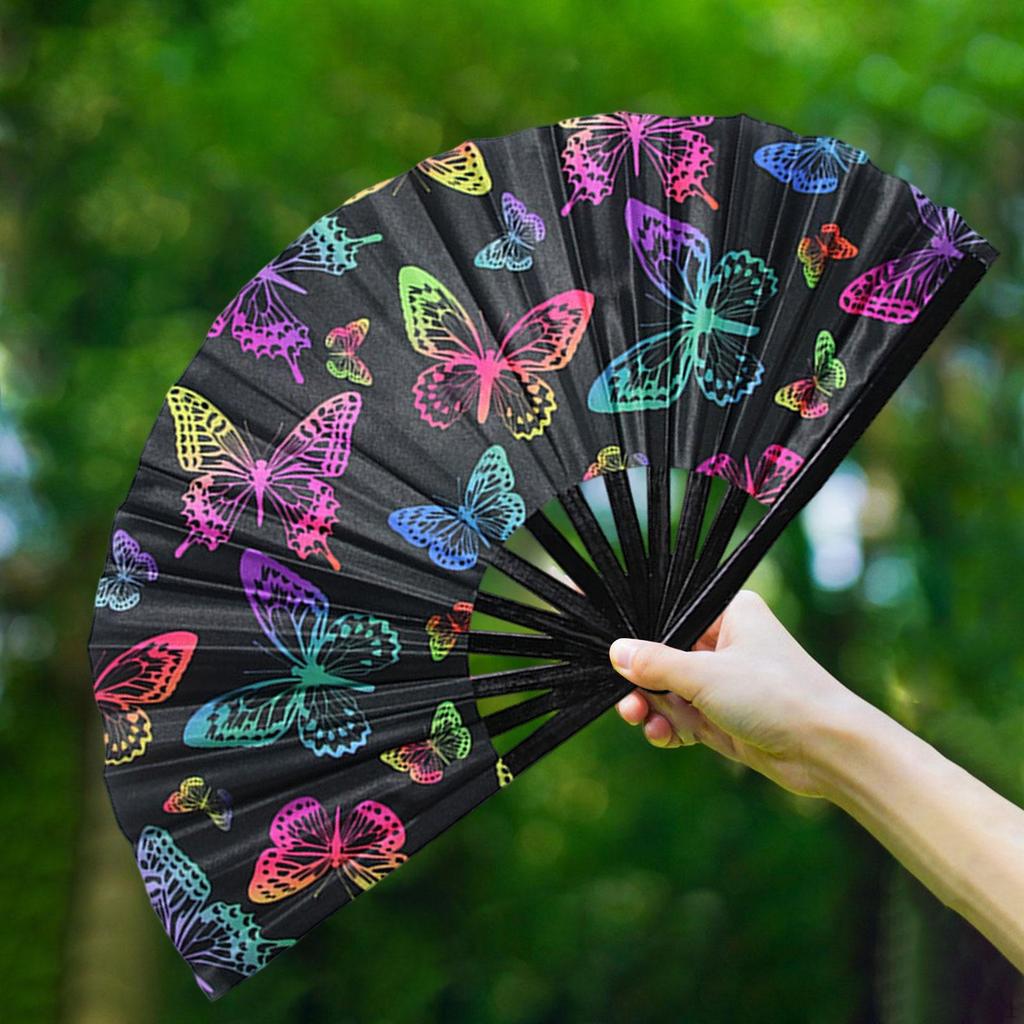 Foldable Hand Fan Bamboo Frame for Festival Wedding Birthday