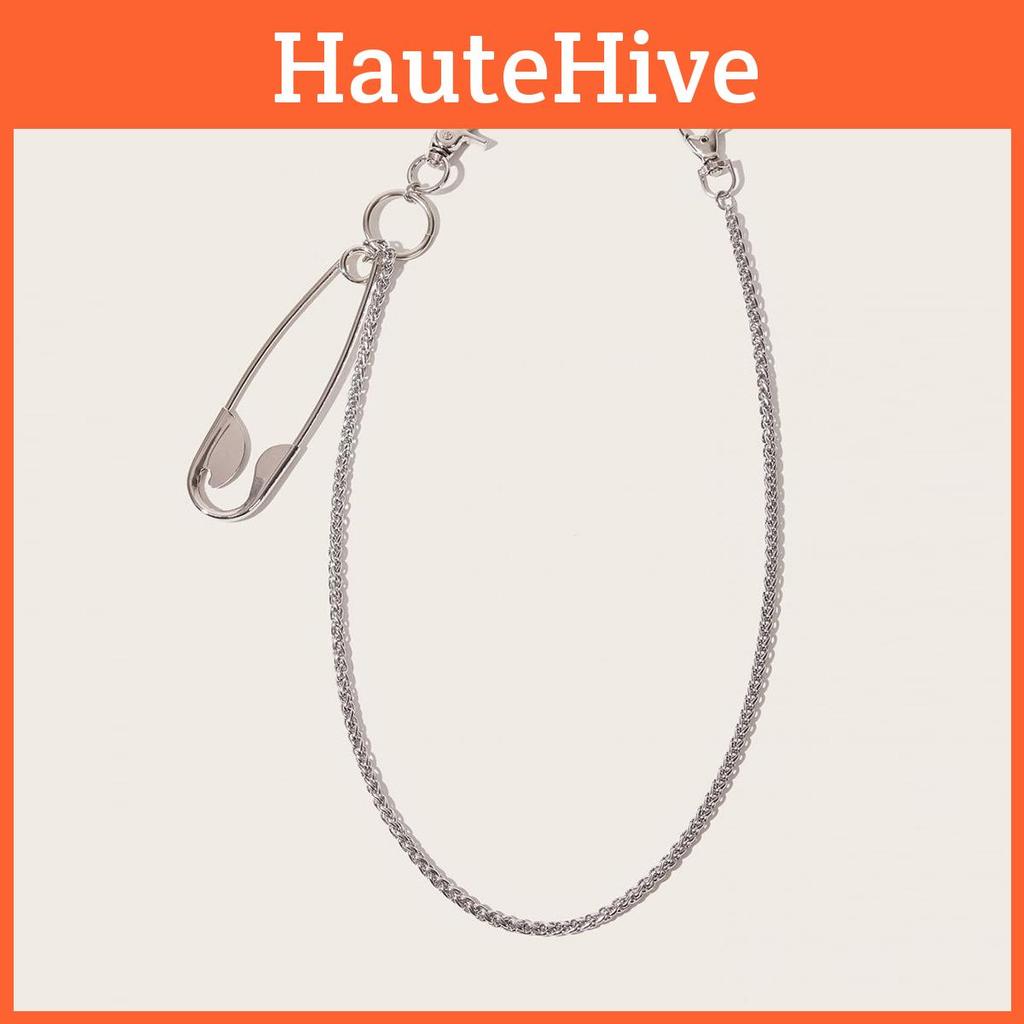 Metal Hip Hop Pin Stainless Steel Pants Chain For Ladies With Adjustable Length And Lobster Closure