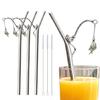 Decorative Fishing Design Charm Metal Straw Beverage Drinking For Restaurants Cafes And Home Kitchens Dishwasher Safe