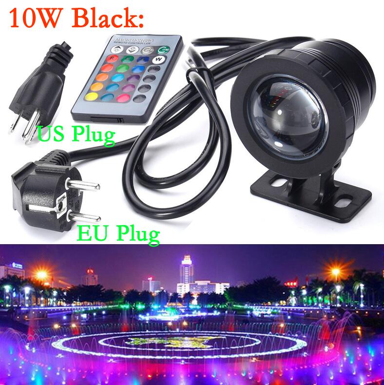 

Пульт дистанционного управления 10 Вт/20 Вт RGB ландшафтный светильник фонтан бассейн подводный IP65 ночник ваза чаша сад вечеринка декор AC85-265V US Plug