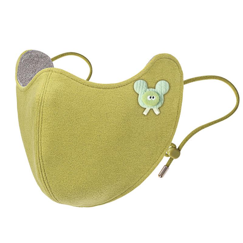 

Cozy Australian Wool 3D Kids Winter Mask - Cartoon Design, Thick & Breathable with Eye Corner Protection