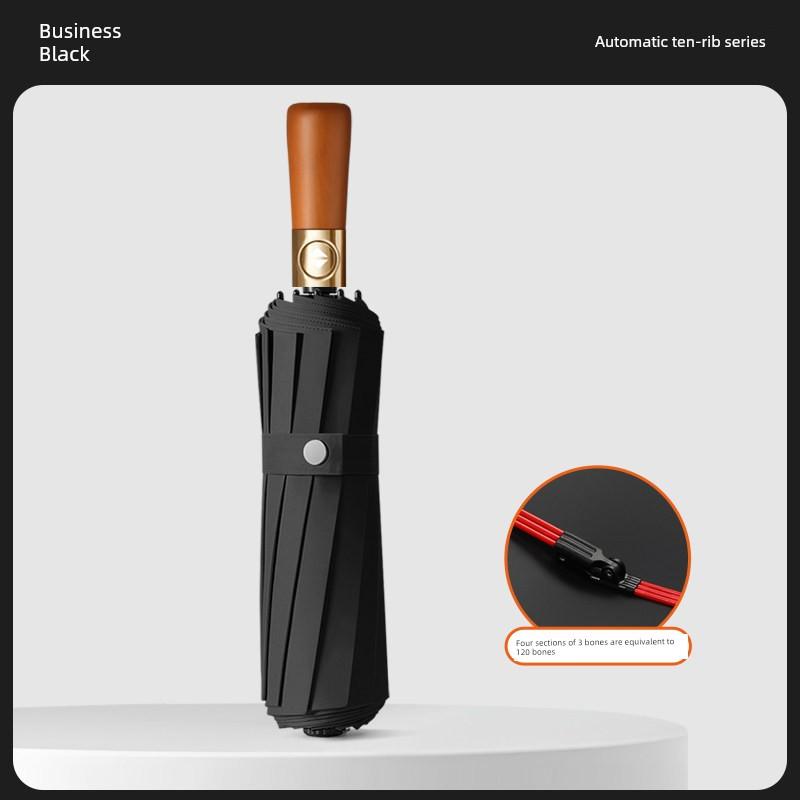 Fully Automatic Umbrella, Enlarged, Thickened, Reinforced, Dual-Use for Sun and Rain, Men's Folding Sun Protection Uv Umbrella, Sunshade